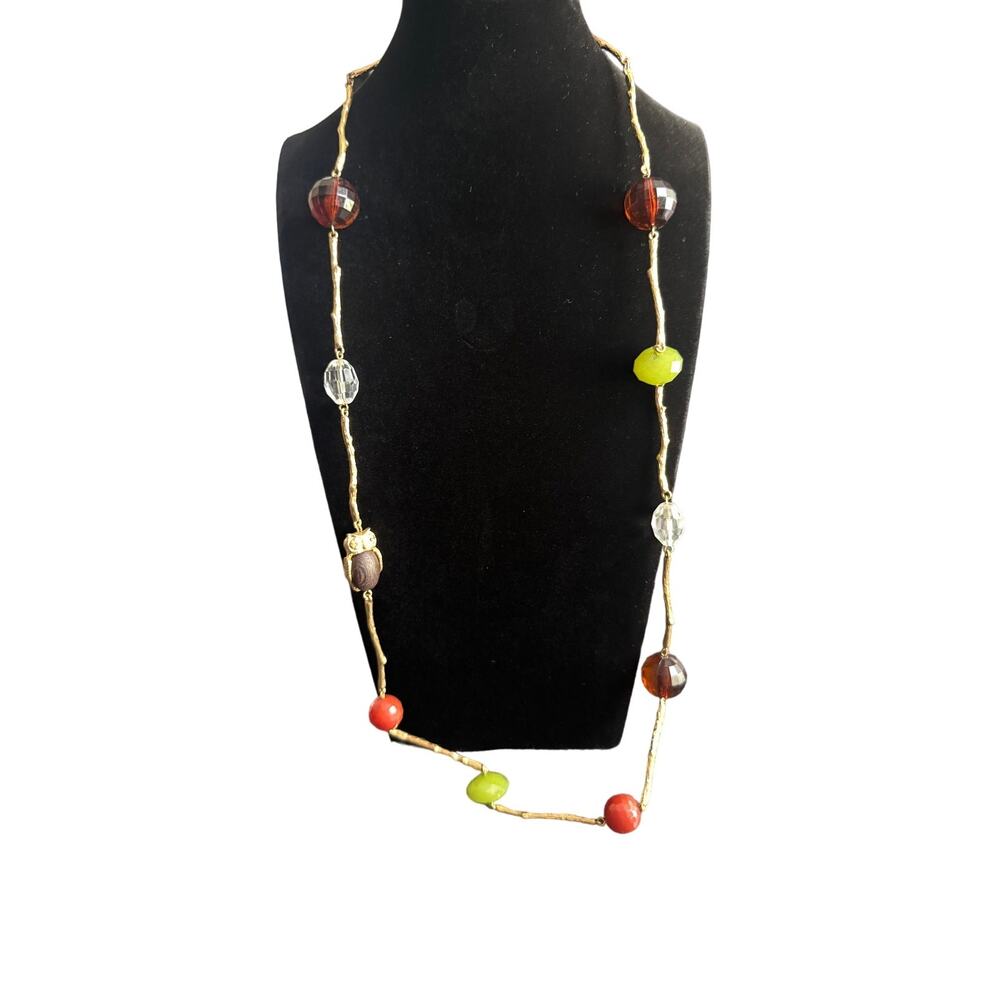 VTG Lot Of 5 Beaded Statement Necklaces One Chicos One Owl‎ Shells Brown Tones - Picture 6 of 12